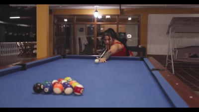 Silvana Lee enjoys his young and hard cock on a pool table