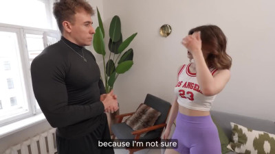 Hot Perfect-fit Russian Babe Does Stretching Exercises With Her Personal Trainer's Dick In the Cunt