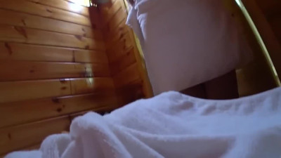 Gorgeous Fit Bubble-assed Blonde MILF Has Fun With a Big-dicked Stranger In the Sauna