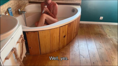 Sexy Slim Blonde MILF Has Fun With a Carpenter In the Bathroom While Her Husband Is Not At Home