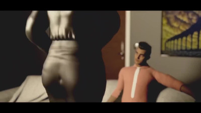 3D porn cartoon - Fat mistress fucks woman and male renters with strapon