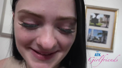Plumpish Brunette PAWG Pleases Her BF's Dick With Her Mouth, Feet & Tight Pussy While Smoking