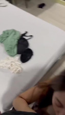 Petite asian blows him before pounding in doggy POV