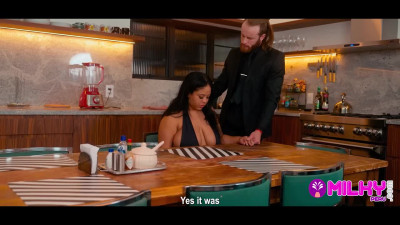 Cheating BBW Latina was fucked by a bf's freind in the kitchen