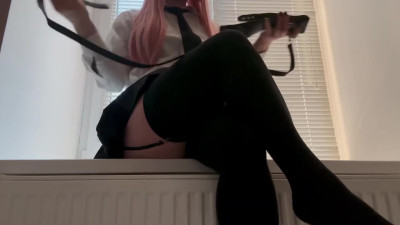 Babe pulls the handle, FUCK HER! fake fucking simulation.