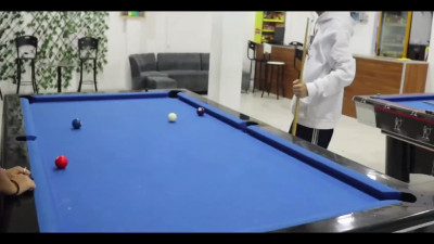 Slim Petite Buxom Latina Chick Tempted Her Step-bro To Fuck Her Hard In the Pool Hall