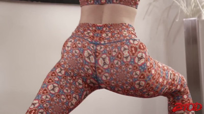 Saw Giselle doing yoga and fucked her on the mat
