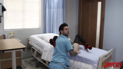 Hot nurses decided to treat two pumped-up guys with their blowjob