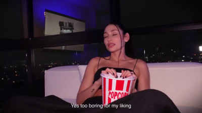 Fucked my GF's bestie while watching movie when my gf was in other room