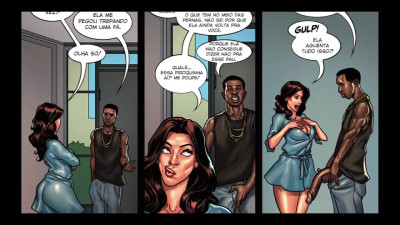 Hot Porn Comics In Portuguese: Sexy Busty Brunette PAWG Faces the Biggest Black Cock In Her Live